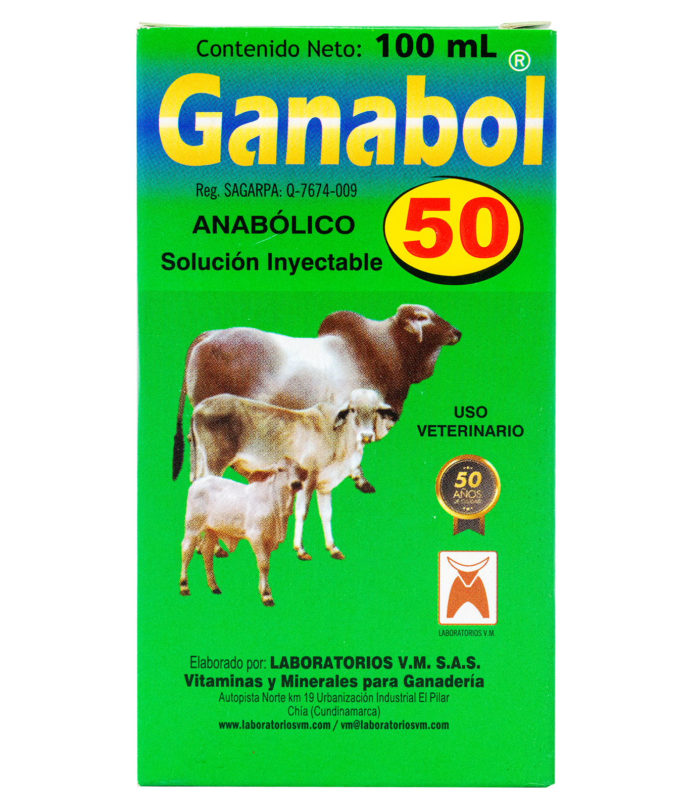 GANABOL 50% INYECTABLE 100 ML.